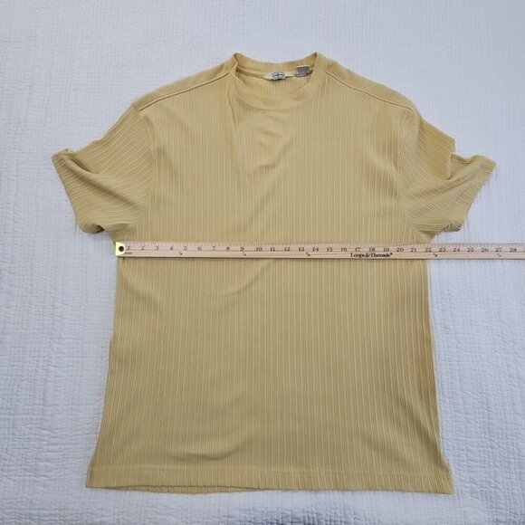 Line A Uomo Crewneck T-Shirt Men's XXL Butter Yellow Stretch Textured EUC - Picture 7 of 11